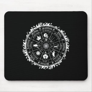Pagan Wheel Of The Year Witch Wicca Happy Ostara Mouse Pad