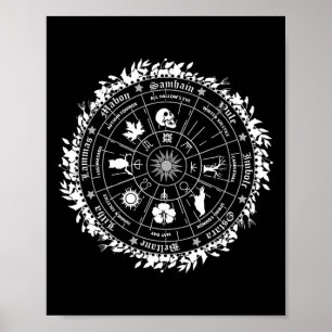Pagan Wheel Of The Year Witch Wicca Happy Ostara Poster