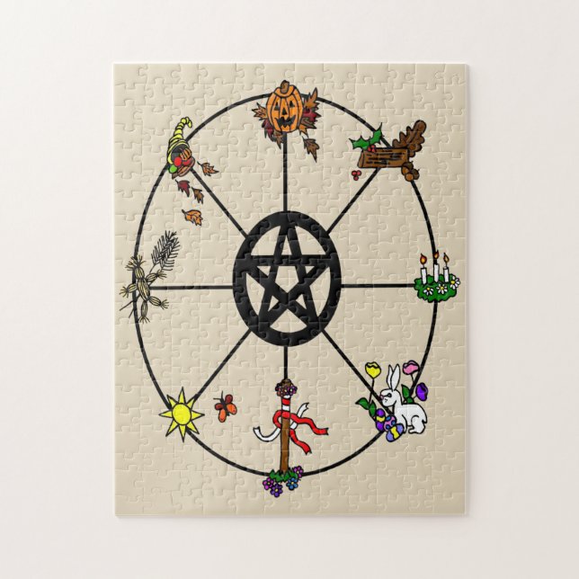 Pagan Wicca Wheel of the Year Jigsaw Puzzle (Vertical)