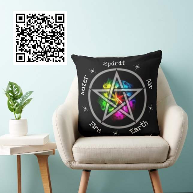 Pagan Wiccan Elemental Pentagram Cushion (Creator Uploaded)