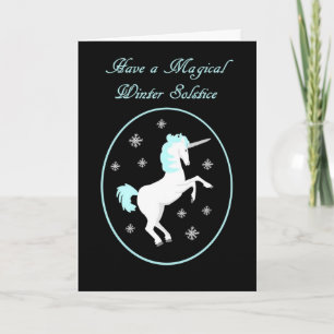 Pagan Winter Solstice Unicorn Card
