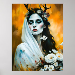 Pagan Woman Elen of the Ways As Bride Poster