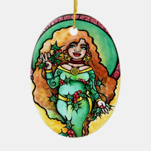 Pagan Yule Goddess Ceramic Ornament