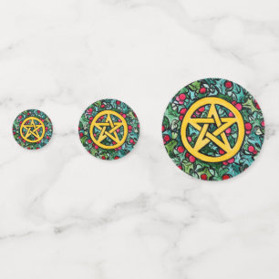 Pagan Yule Pentagram Confetti