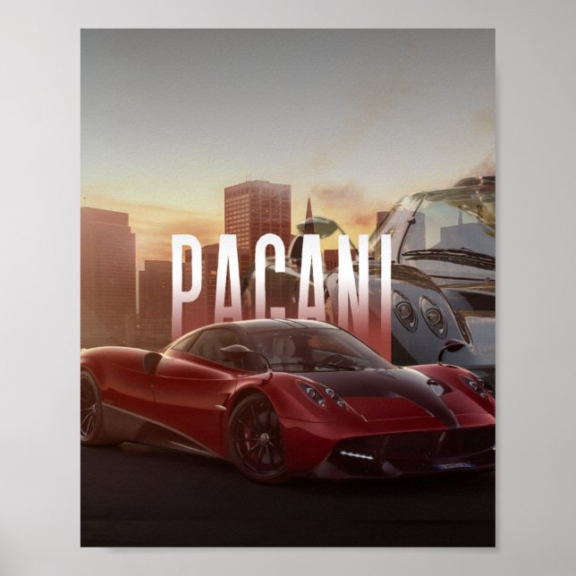 Pagani Supercars Cityscape Poster (Front)