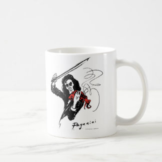 Paganini playing red violin mug