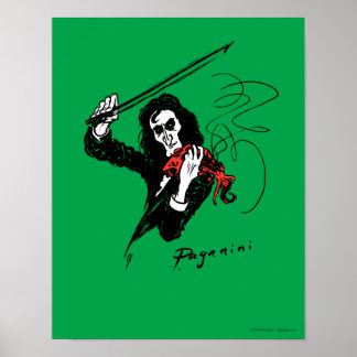 Paganini with violin poster 11"x14"