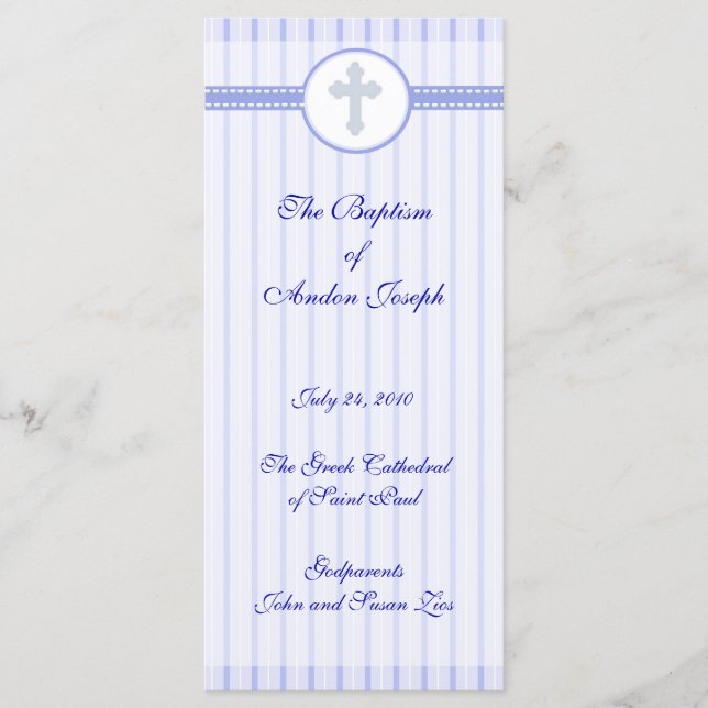 Page 1/5 Greek Orthodox Church Baptism Program (Front)