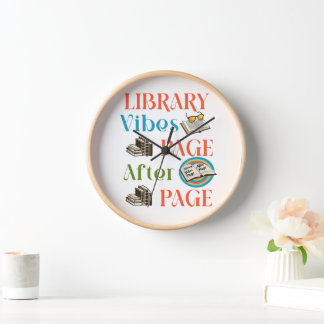 Page After Page Embrace the Library Vibes Clock