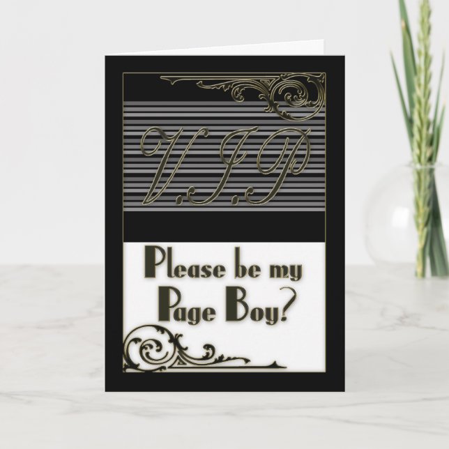 Page Boy V.I.P. Wedding Party Invitation Card (Front)