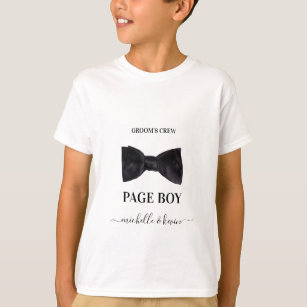 Page Boy Wedding Party Wedding Black & White T-Shirt