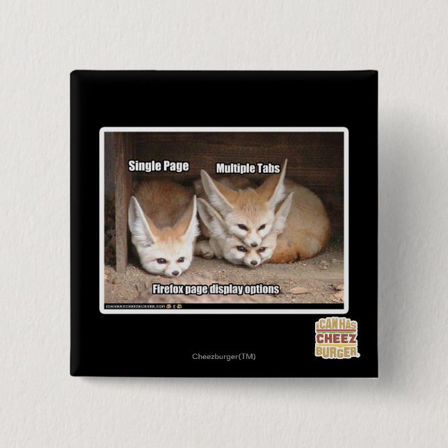 Page display options 15 cm square badge (Front)