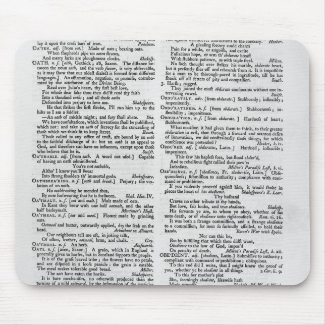 Page from a Dictionary Mouse Pad (Front)