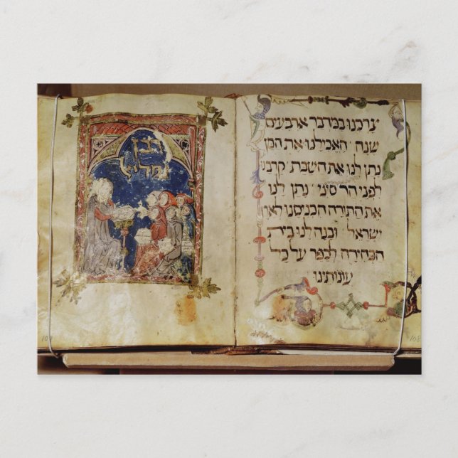 Page from a Haggadah Postcard (Front)