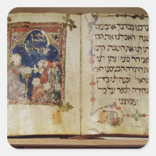 Page from a Haggadah Square Sticker