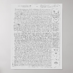 Page from the Codex Leicester, 1508-12 Poster