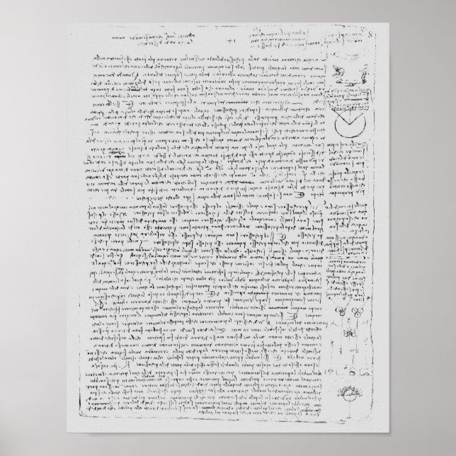 Page from the Codex Leicester, 1508-12 Poster (Front)