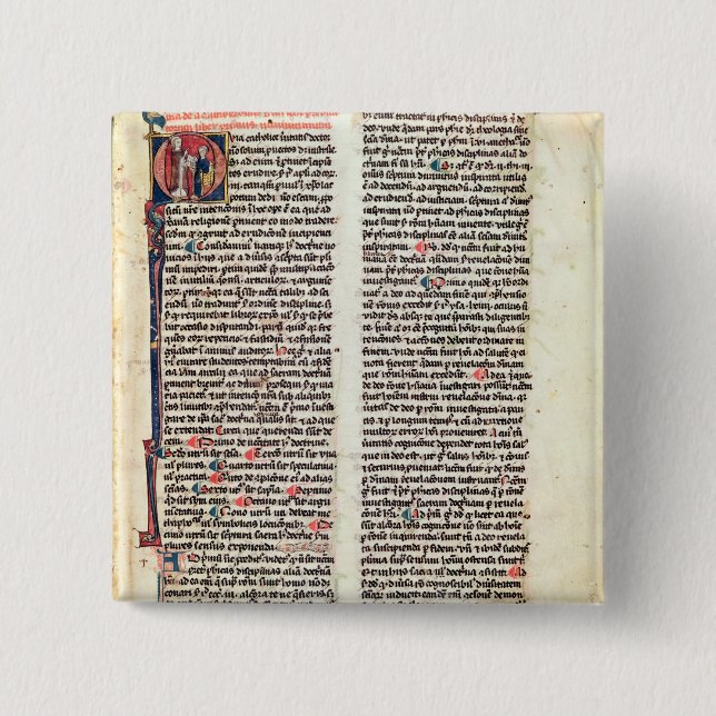 Page from the 'Somme de Theologie' 15 Cm Square Badge (Front)