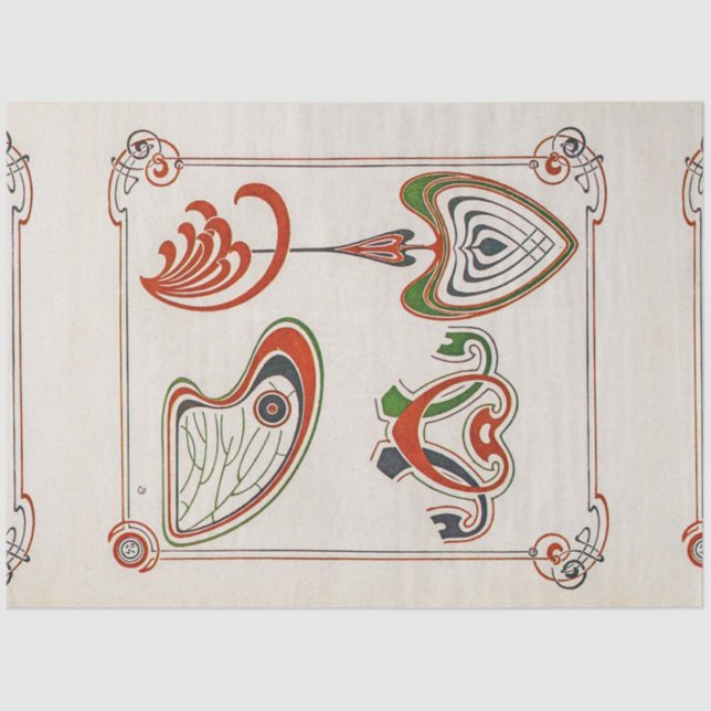  Page of Combinaisons Ornementales by Mucha Tissue Paper (Front)