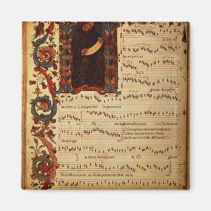 Page of Musical Notation with historiated Magnet