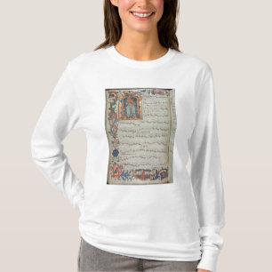 Page of musical notation with historiated T-Shirt