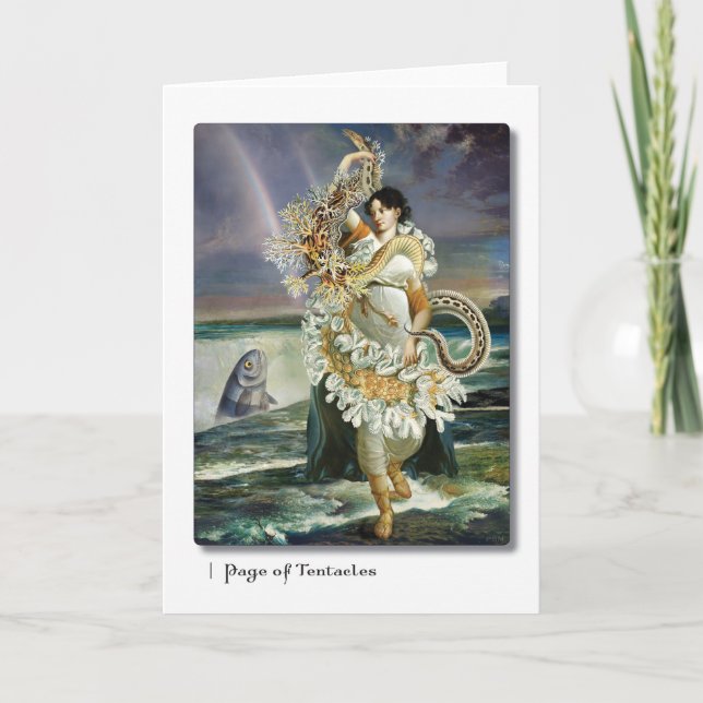 Page of Tentacles Tarot Greeting Card (Front)