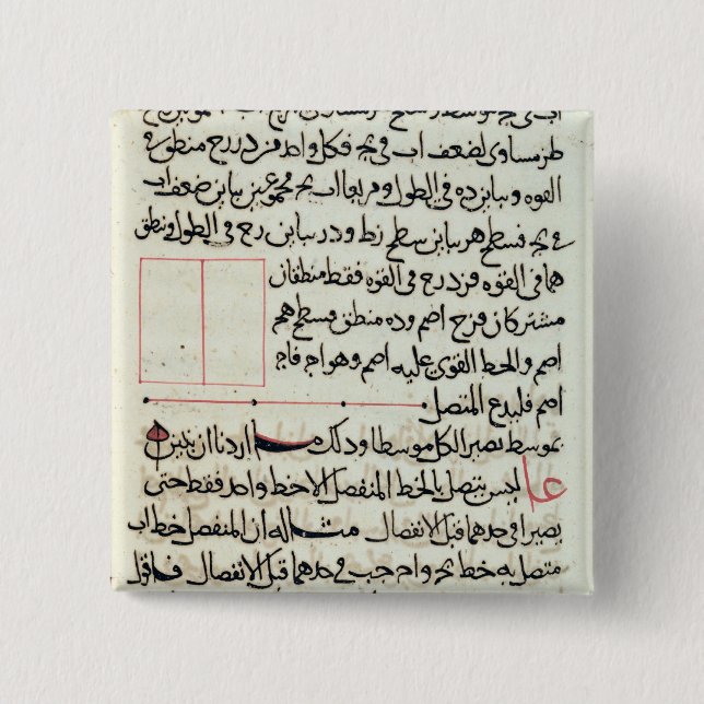 Page of text from a 'Elements', a book geometry 15 Cm Square Badge (Front)