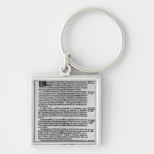 Page of text from 'La Gazette' Key Ring (Front)