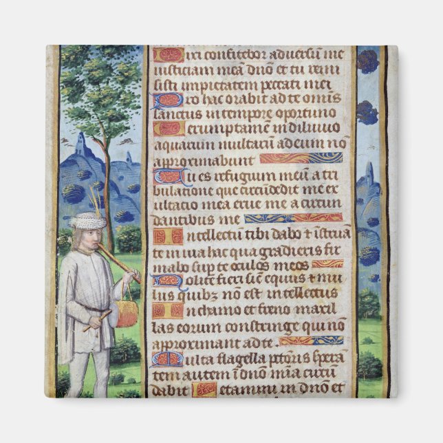 Page of text with a border detail of a magnet (Front)