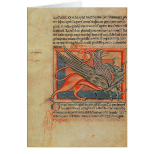 Page of text with an illustration of a griffin