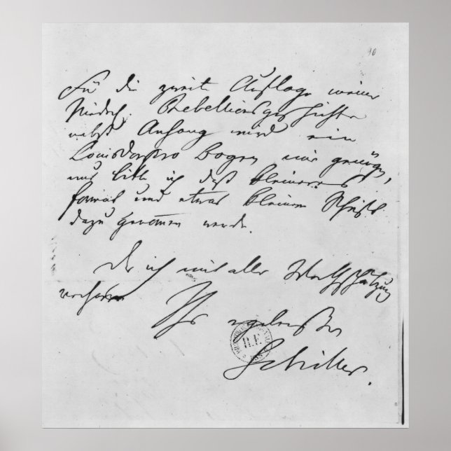 Page of text with his signature poster (Front)