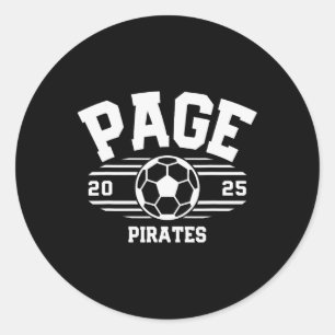 Page Pirates Soccer Ll 2025 Classic Round Sticker