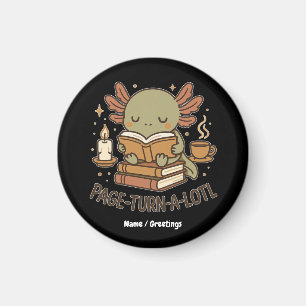 Page-Turn-a-Lotl Cute Reading Axolotl Cozy Book Magnet
