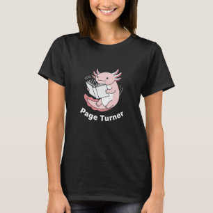 Page Turner Minimalist Axolotl Book Design T-Shirt