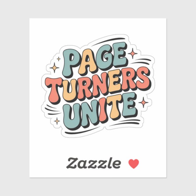 Page Turners Unite – Funky Retro Book Lover (Sheet)