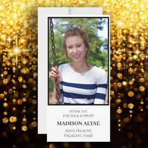 Pageant Advertising Sponsorship Thank You Photo Card