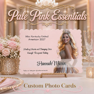 Pageant Autograph Blush Pink Crown Signing Card