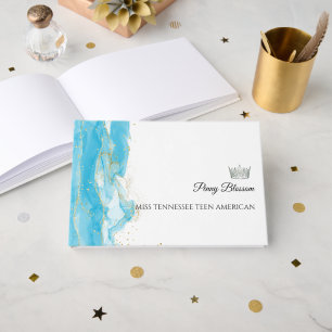Pageant Autograph Book Blue Gold Keepsake Pageants