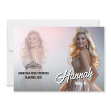 Pageant Autograph Card Pink Ombre Double Photo