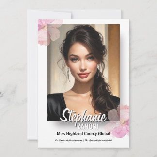 Pageant Autograph Card Pink White Floral Luxury
