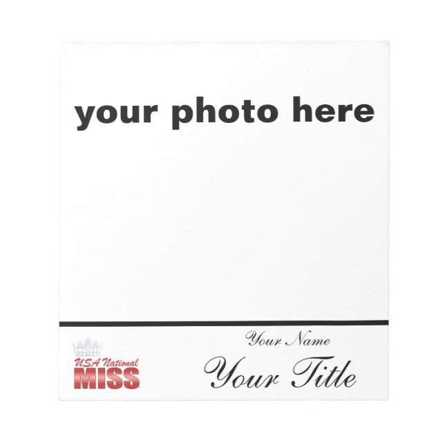 Pageant autograph pad - customize with your name (Front)