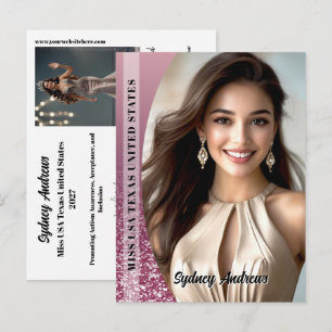 Pageant Autograph Postcard Sparkle Card Pageants