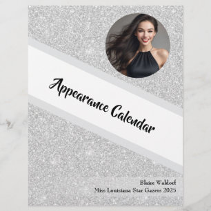 Pageant Binder Calendar Silver Glitter Pages