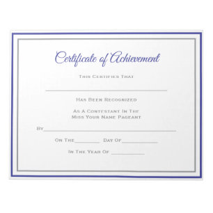 Pageant Certificates-Achievmnt Notepad
