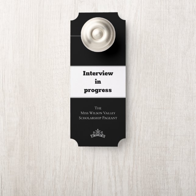 Pageant Crown Door Hanger Interview in Prgrss (On Knob)