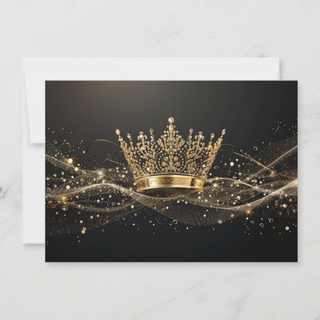 Pageant Crown Flat Note Card (Front)