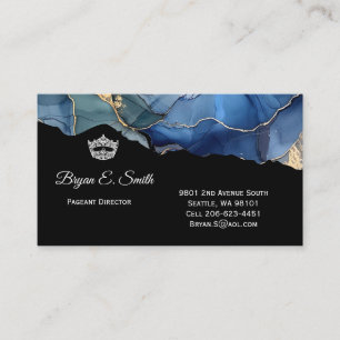 Pageant Crown Ink Swirl Business Card
