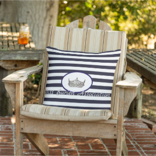 Pageant Crown Stripes Outdoor Throw Pillow