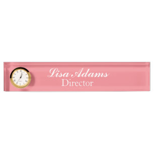 Pageant Custom Clock Desk Nameplate