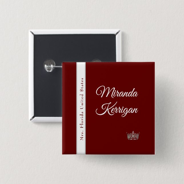 Pageant Essentials Sash Button Pin (Front & Back)